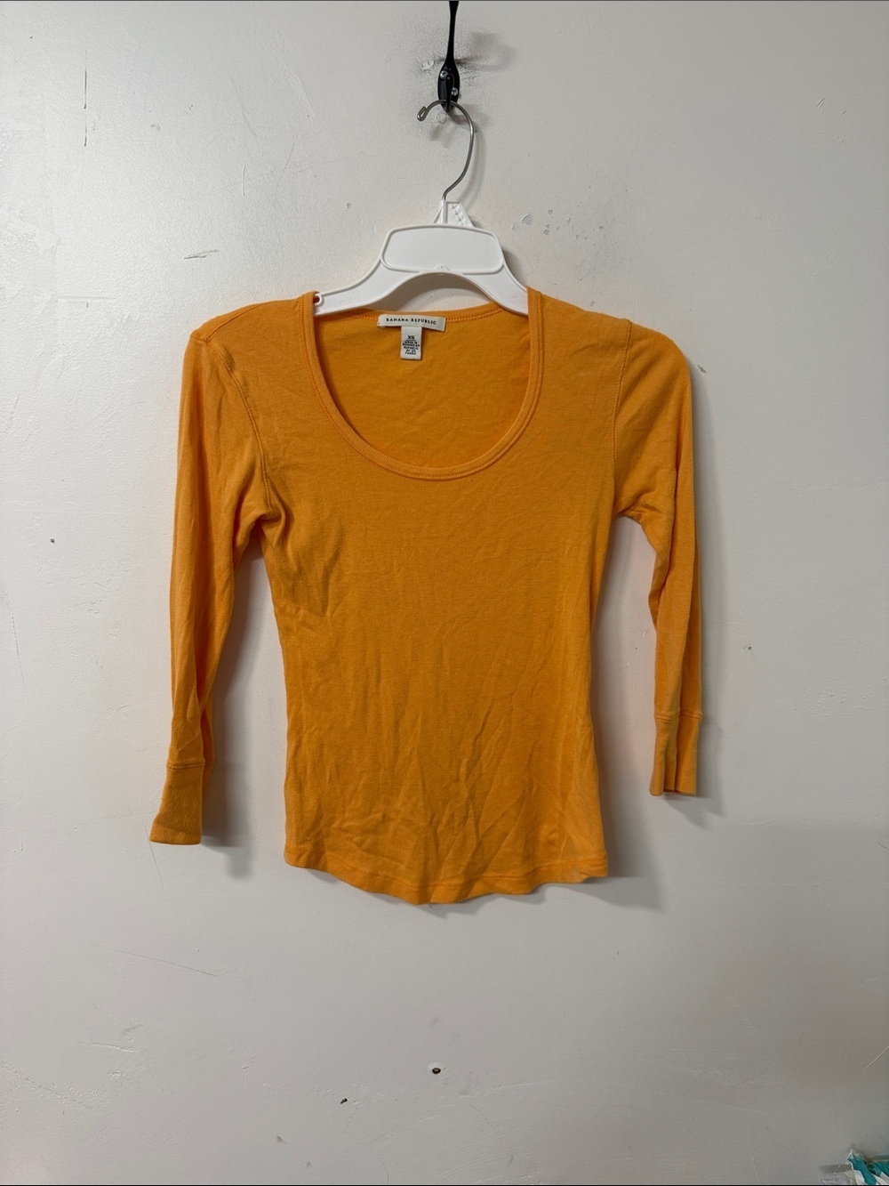 Banana Republic Orange Scoop Neck Long Sleeve Top 2004